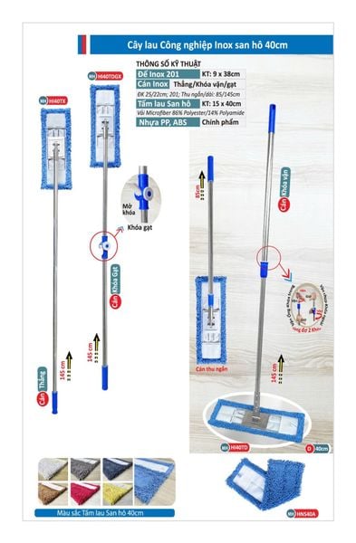 Cây Lau Nhà Công Nghiệp Inox San Hô