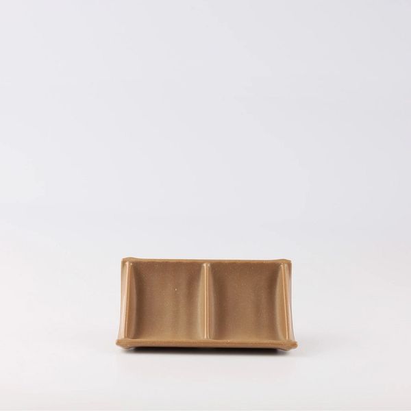 Dĩa Chấm Melamine 2 Ngăn DV071 Clay Dark Brown Superware - 13 x 8 x 2,7cm