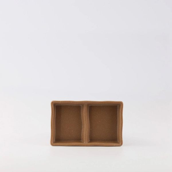 Chén Chấm Melamine 2 Ngăn DV104 Clay Dark Brown Superware - 13 x 8,2 x 3cm