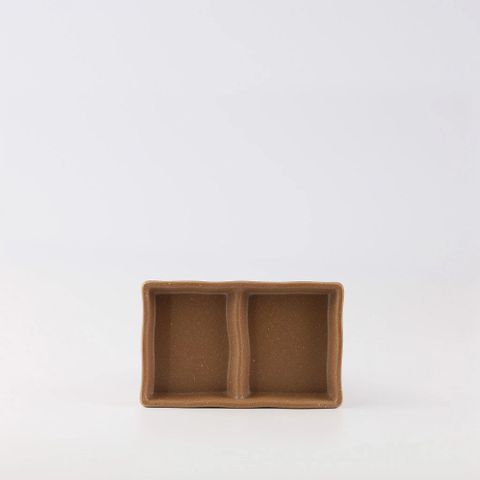 Chén Chấm Melamine 2 Ngăn DV104 Clay Dark Brown Superware - 13 x 8,2 x 3cm