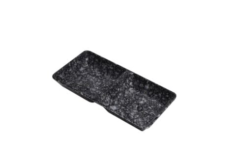 Chén Chấm Melamine 2 Ngăn Nhỏ C103 Vân Đá Đen Fataco - 14,8 x 7,4 x 2,0cm