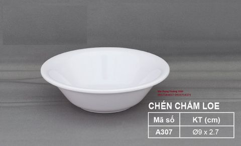 Chén Chấm Melamine Loe Trắng A307 VCP Vinh Cơ - 9 x 2,7cm