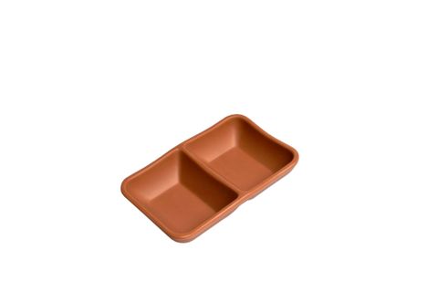 Chén Chấm Melamine 2 Ngăn C108N Nhám Ngói Fataco - 12,7 x 8,2 x 2,6cm