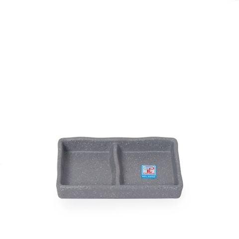 Chén Chấm Melamine 2 Ngăn C109 Nhám Xám Fataco - 12,9 x 8,0 x 2,5cm