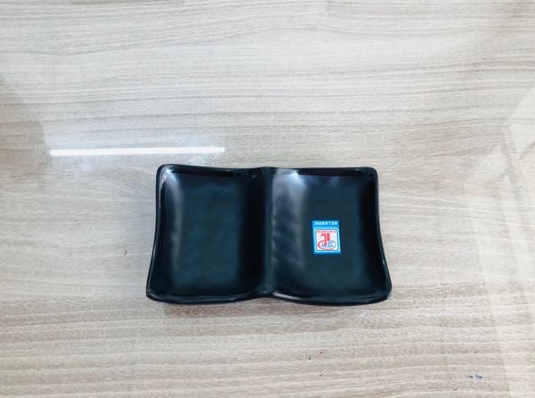 Dĩa Chấm Melamine 2 Ngăn C110N Đen Nhám Fataco