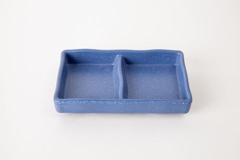 Chén Chấm Melamine 2 Ngăn C109N Nhám Xanh Dương - 12,9 x 8,0 x 2,5cm