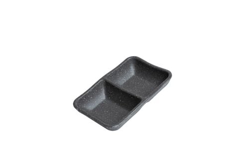 Chén Chấm Melamine 2 Ngăn C108 Nhám Xám Fataco - 12,7 x 8,2 x 2,6cm