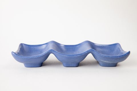 Chén Chấm Melamine 3 Ngăn C111N Nhám Xanh Dương - 20,7 x 8,5 x 3,8cm