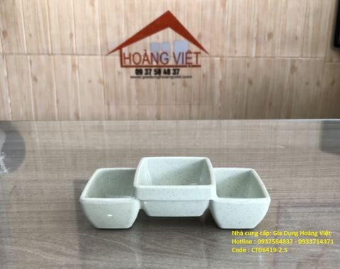 Chén Chấm Melamine 3 Ngăn CTD6419-2,5 GreenStone Superware - 14,3 x 4 x 6,4cm