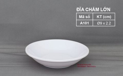Chén Chấm Melamine Lớn Trắng A101 VCP Vinh Cơ - 9 x 2,2cm