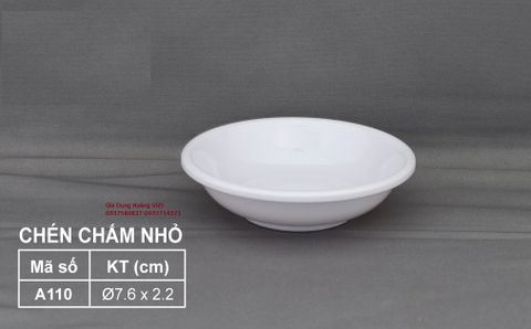 Chén Chấm Melamine Nhỏ Trắng A110 VCP Vinh Cơ - 7,6 x 2cm