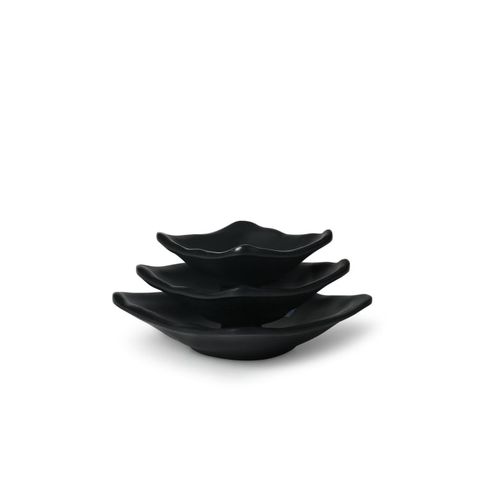 Chén Chấm Melamine Vuông Đen Nhám Fataco - 3 Size