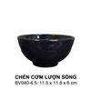 Chén Cơm Melamine Lượn Sóng BV040-4,5 Màu Đen Superware - 11,5 x 11,5 x 6cm