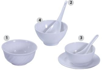 Chén Cơm Meca Màu Trắng - 3 Size