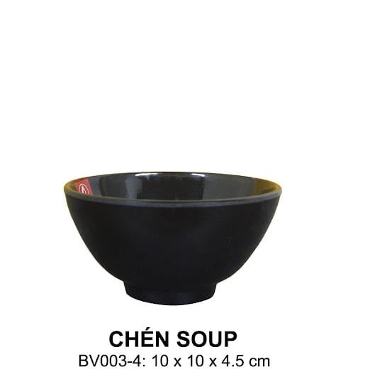 Chén Súp Melamine BV003-4 Màu Đen Superware - 10 x 10 x 4,5cm