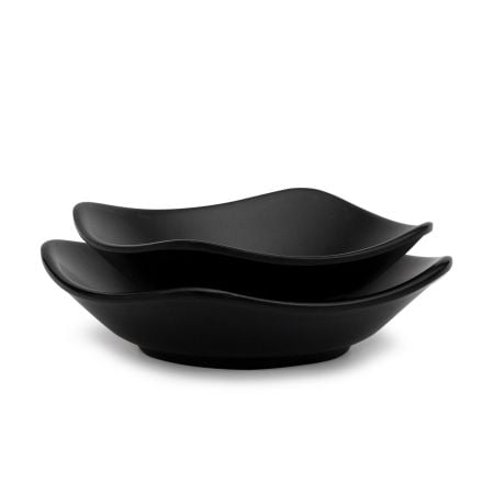 Chén Melamine Vuông Màu Đen Nhám Fataco - 2 Size
