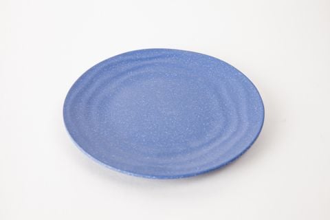 Dĩa Melamine Cạn Gân Nhám Xanh Dương - 15,0 x 1,4cm