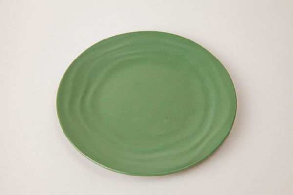Dĩa Melamine Cạn Gân Nhám Xanh Lá - 15,0 x 1,4cm