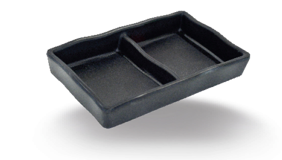 Dĩa Chấm Melamine 2 Ngăn DV104-5,3 Đen Nhám Superware - 13 x 8,2 x 3cm