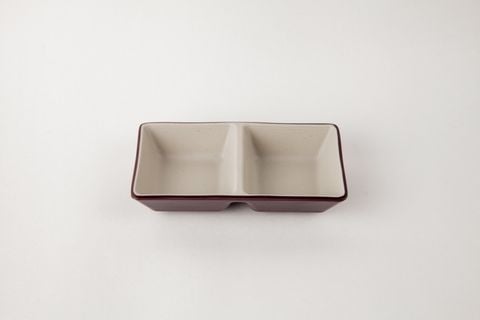 Dĩa Chấm 2 Ngăn Nhám Hai Lớp