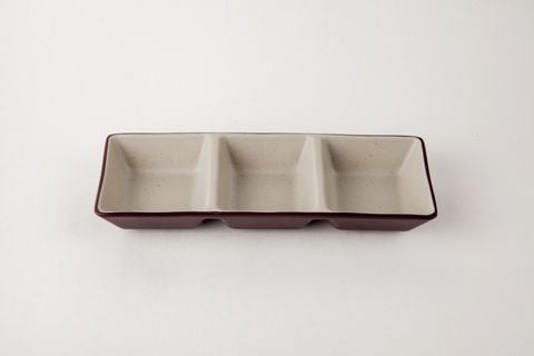 Dĩa Chấm 3 Ngăn Nhám Hai Lớp