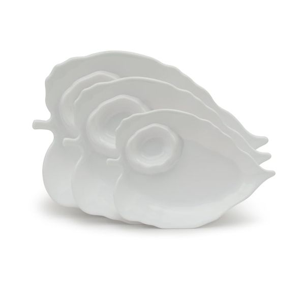 Dĩa Melamine Chiếc Lá Màu Trắng - 3 Size