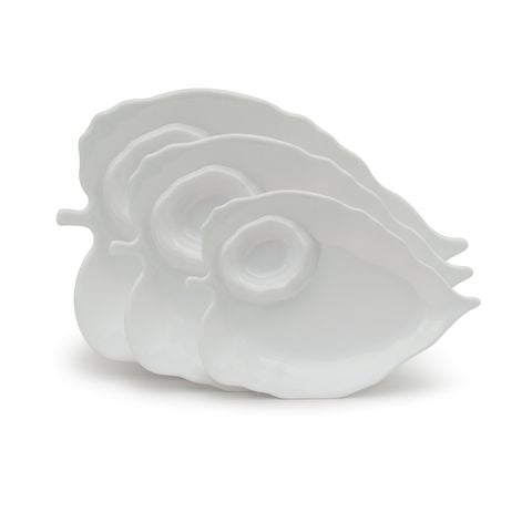 Dĩa Melamine Chiếc Lá Màu Trắng - 3 Size
