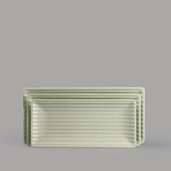 Dĩa Melamine Chữ Nhật Cạn Gân GreenStone Superware - 3 Size