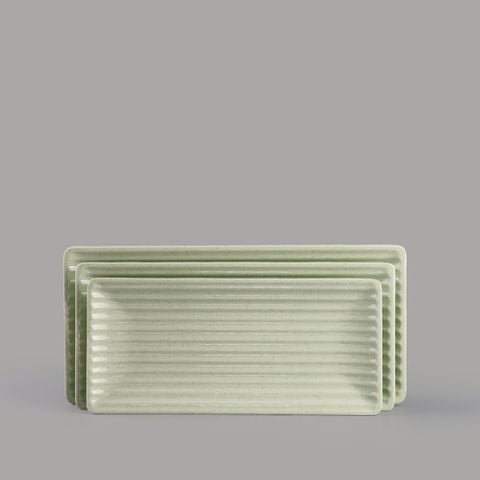 Dĩa Melamine Chữ Nhật Cạn Gân GreenStone Superware - 3 Size