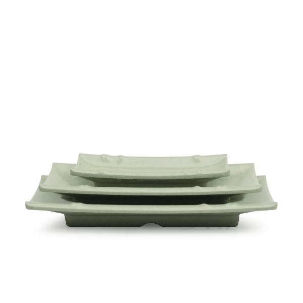 Dĩa Melamine Chữ Nhật Cát Xanh - 4 Size