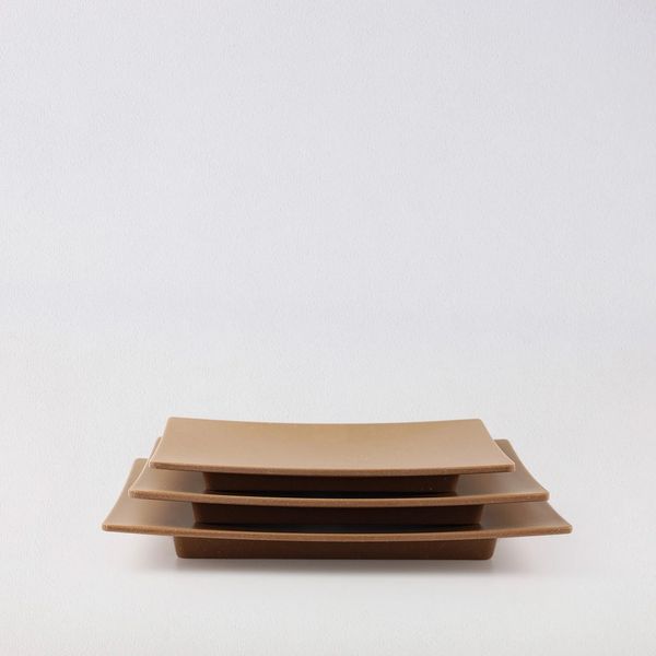 Dĩa Melamine Chữ Nhật Clay Dark Brown Superware - 4 Size