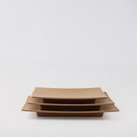 Dĩa Melamine Chữ Nhật Clay Dark Brown Superware - 4 Size