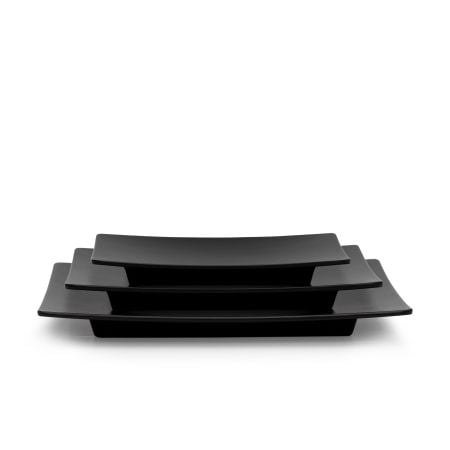 Dĩa Melamine Chữ Nhật Có Đế Đen Nhám Fataco - 3 Size