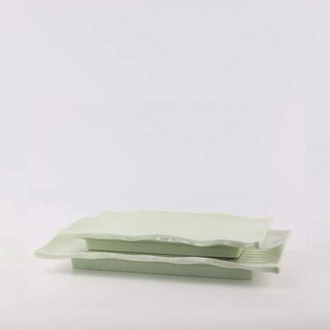 Dĩa Melamine Chữ Nhật Có Đế GreenStone Superware - 2 Size