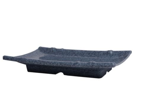 Dĩa Melamine Chữ Nhật Có Đế Vân Đá Xanh Fataco - 4 Size