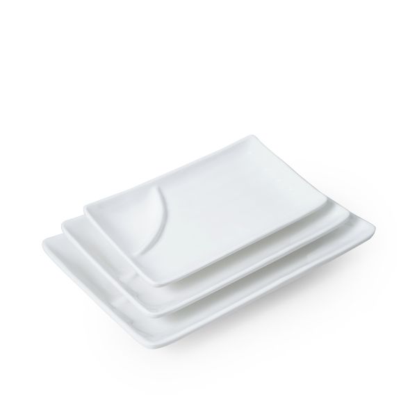 Dĩa Melamine Chữ Nhật Có Ngăn Chấm Horeca Fataco - 3 Size