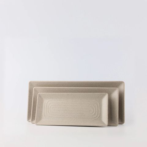 Dĩa Melamine Chữ Nhật Dài Light Brown Superware - 3 Size