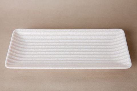 Dĩa Melamine Chữ Nhật Dài Màu Vân Đá Fataco - 25,1 x 16,2 x 2,7cm
