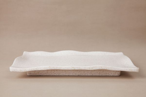 Dĩa Melamine Chữ Nhật Dầy Màu Vân Đá Fataco - 25,1 x 16,2 x 2,7cm