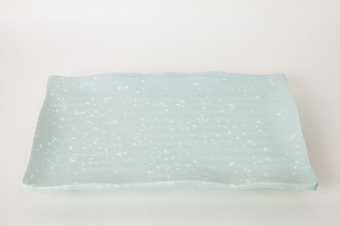 Dĩa Melamine Chữ Nhật Dầy Vân Đá Ngọc - 25,1 x 16,2 x 2,7cm