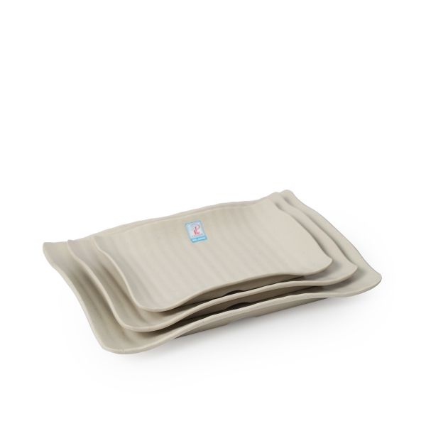 Dĩa Melamine Chữ Nhật DCN Nâu Nhám Fataco - 3 Size