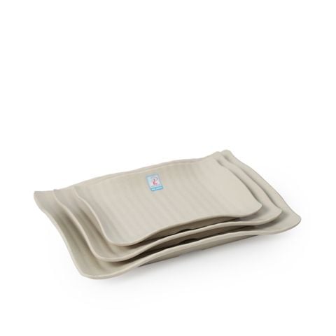 Dĩa Melamine Chữ Nhật DCN Nâu Nhám Fataco - 3 Size