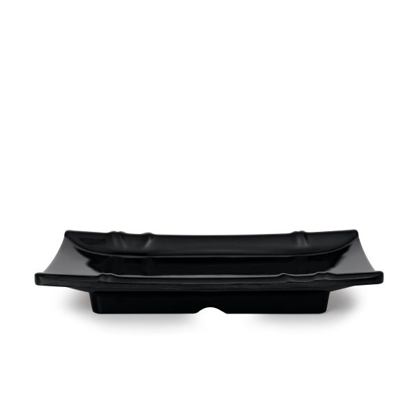 Dĩa Melamine Chữ Nhật DCN57 Đen Bóng Fataco - 21,0 x 13,5 x 3,4cm