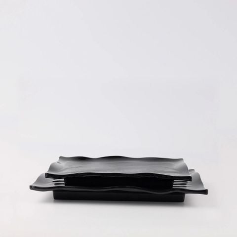 Dĩa Chữ Nhật Màu Đen Dĩa Melamine Chữ Nhật Màu Đen Superware - 2 Size