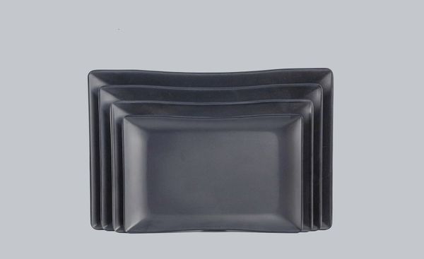 Dĩa Chữ Nhật Melamine Đen Nhám Thái Lan Superware
