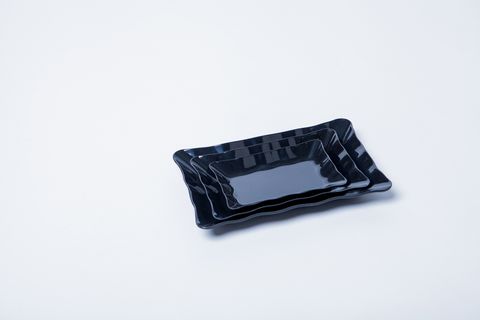 Dĩa Melamine Chữ Nhật Sâu Màu Đen Fataco - 4 Size