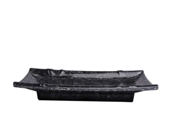 Dĩa Melamine Chữ Nhật Vân Đá Đen Fataco - 19 x 11,5 x 2,5cm