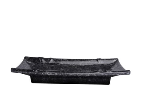 Dĩa Melamine Chữ Nhật Vân Đá Đen Fataco - 19 x 11,5 x 2,5cm