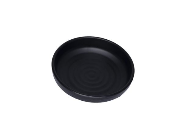Dĩa Melamine Gân Sâu DGS06N Đen Nhám Fataco - 13,9 x 3,3cm