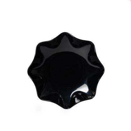 Dĩa Melamine Hoa Bát Giác Màu Đen Fataco - 2 Size
